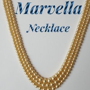 Vintage Marvella Three Layered Pearl Necklace
